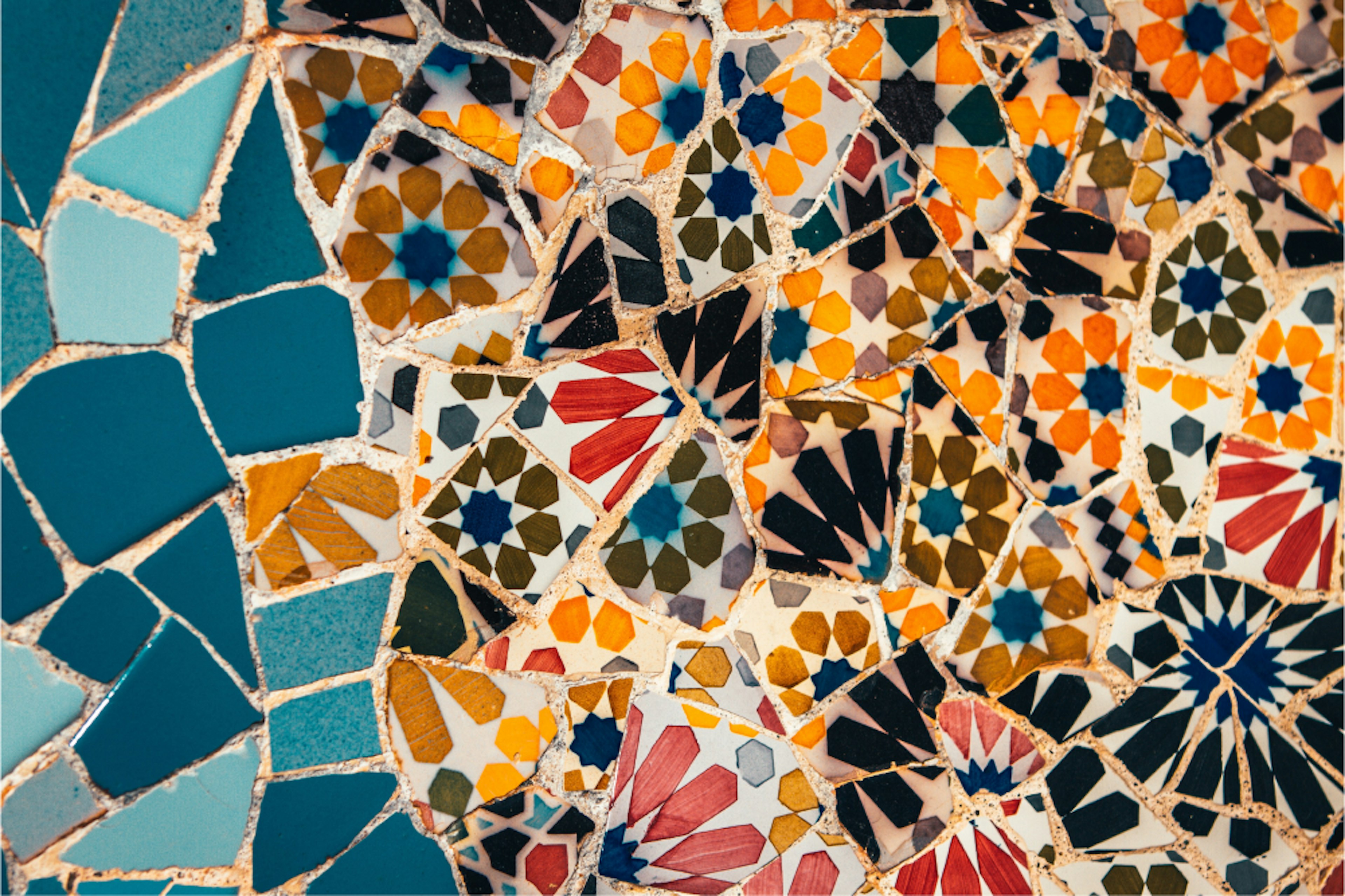 Large, colorful mosaic.