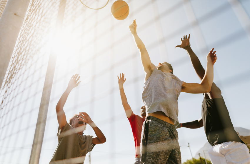 Jail Based Photo Friends Playing Basketball