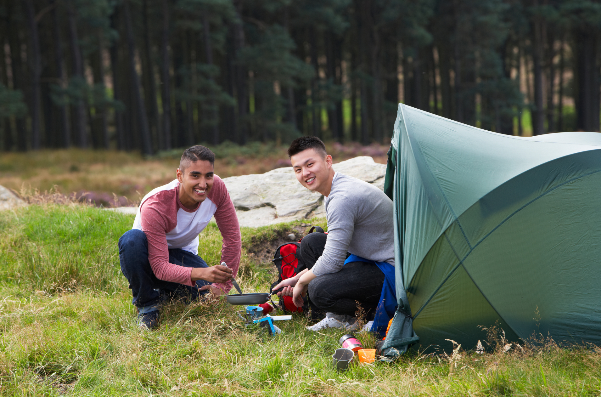 Two Adults Camping.