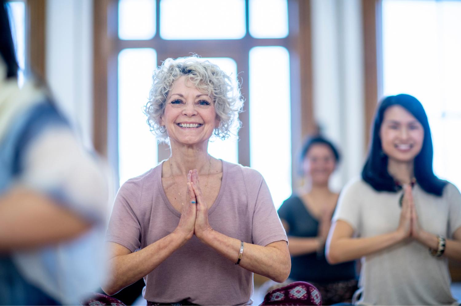 woman in a yoga class